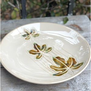 Pier 1 autumn leaves stoneware salad plate hand painted new